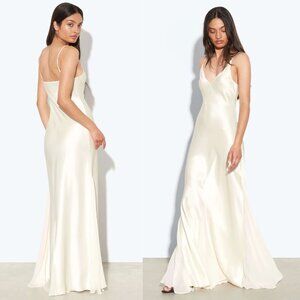 Rat & Boa Sade Slip Dress Ivory Cream Wedding Bridal Maxi Size XXS
